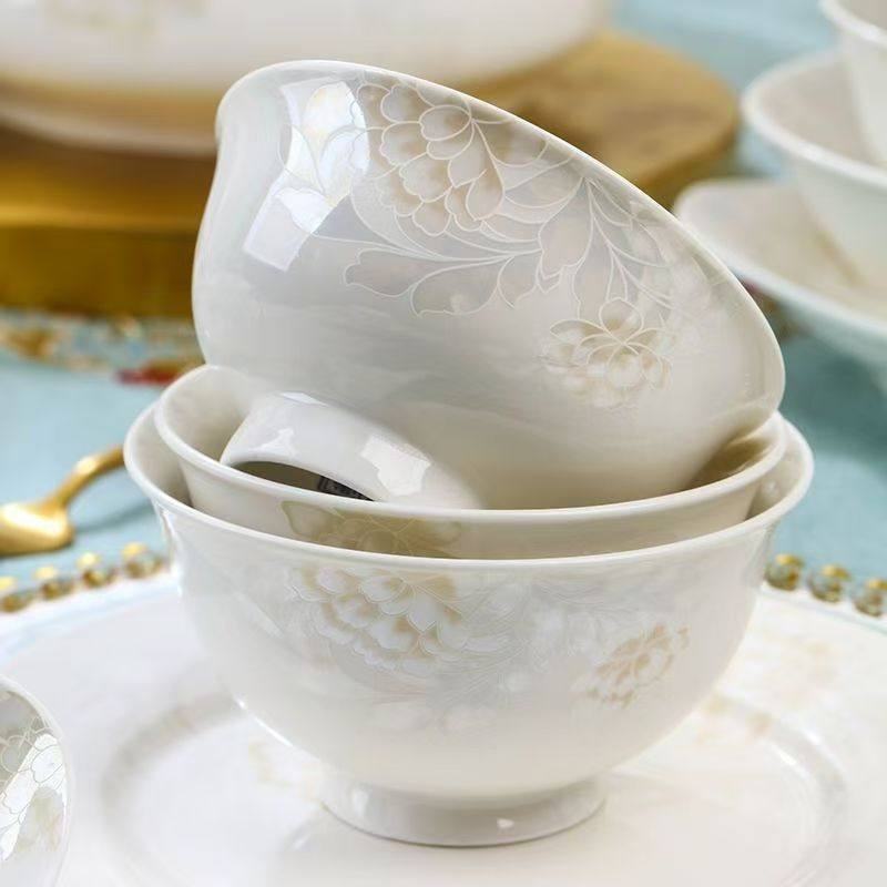 清雅名媛4.5/5/5.5/6英寸高脚碗家用吃饭陶瓷防烫手食品级轻奢高,餐饮具,碗,淘宝优惠券,粉丝福利购,淘宝优惠卷