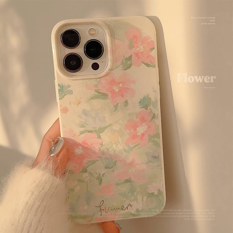 油画百花园iPhone温柔手机壳适7/8/X/11/12/13/14/15/16pro max