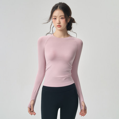 元气女孩无缝紧身瑜伽服健身长袖