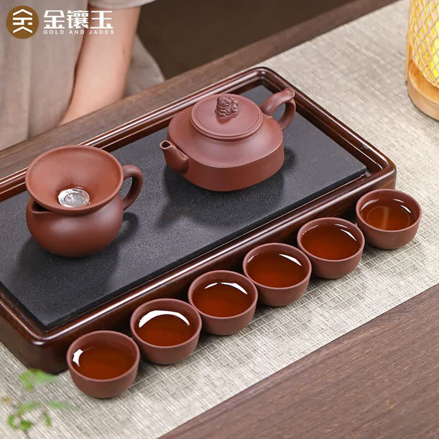 金镶玉宜兴原矿紫砂茶具套装功夫茶具家用泡茶茶壶茶杯套装一整套