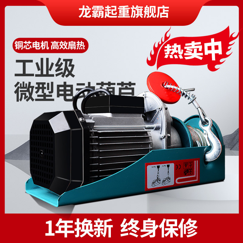 龙霸微型电动吊车电动吊车家用吊机220V卷扬机单相提升机装修吊机