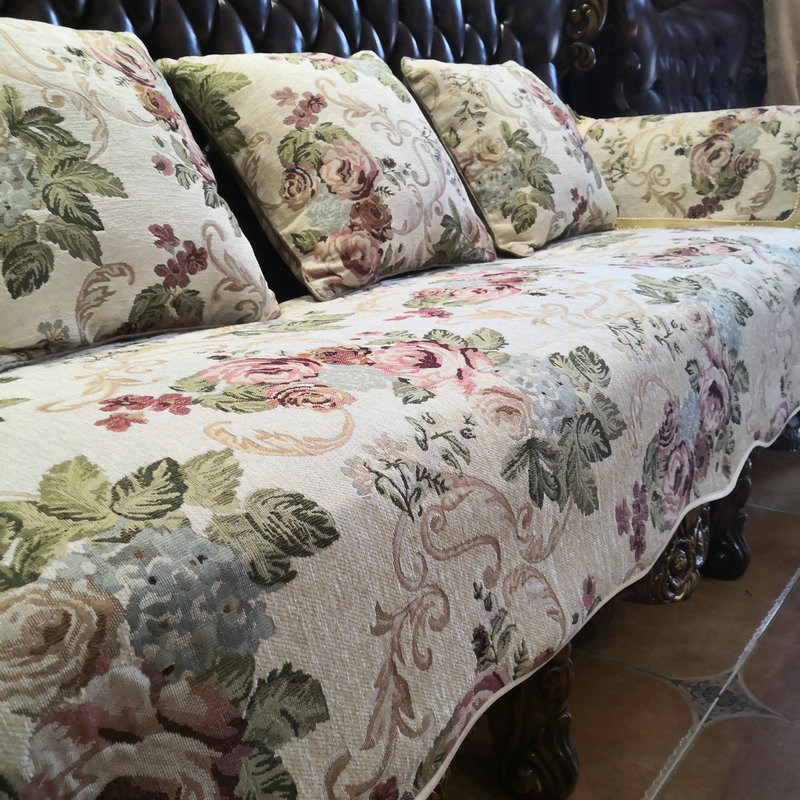 美式沙发垫四季通用防滑沙发套靠背巾垫子套子布艺客厅奢华真皮