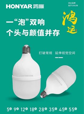 鸿雁照明节能高亮光源led灯泡