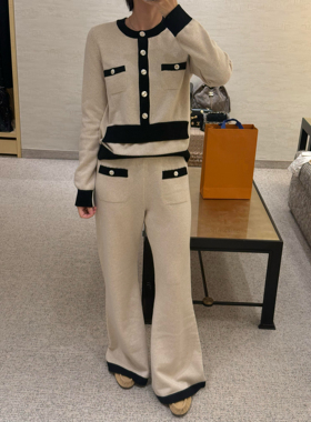 Freya顶版！香25k明星同款女蝴蝶结纽扣针织套装开衫/连衣裙/长裤