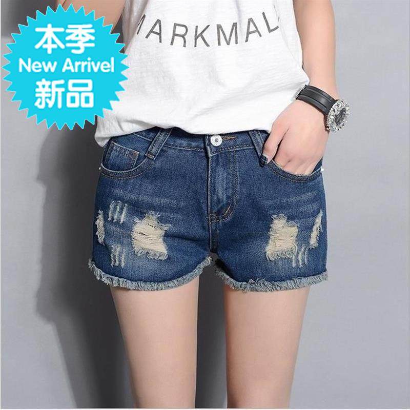 2017韩版显修身三分牛仔短裤百搭破洞女士b新款热裤夏季高腰时尚|ruв категории Женская одежда, джинсы - от Buy2taobao.com для оказания профессиональной услуги покупки агента Taobao