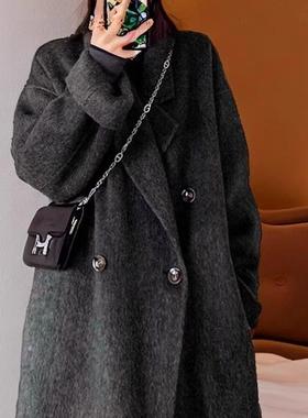 LILY MOST高级感双面羊绒羊毛大衣女秋冬季2025新款呢子灰色毛呢