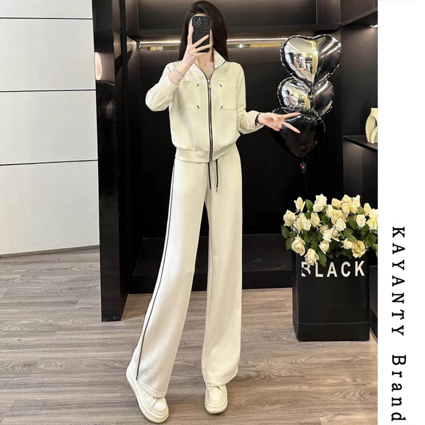 KAYANTY休闲运动套装女春秋装2025新款开衫高级感卫衣卫裤两件套