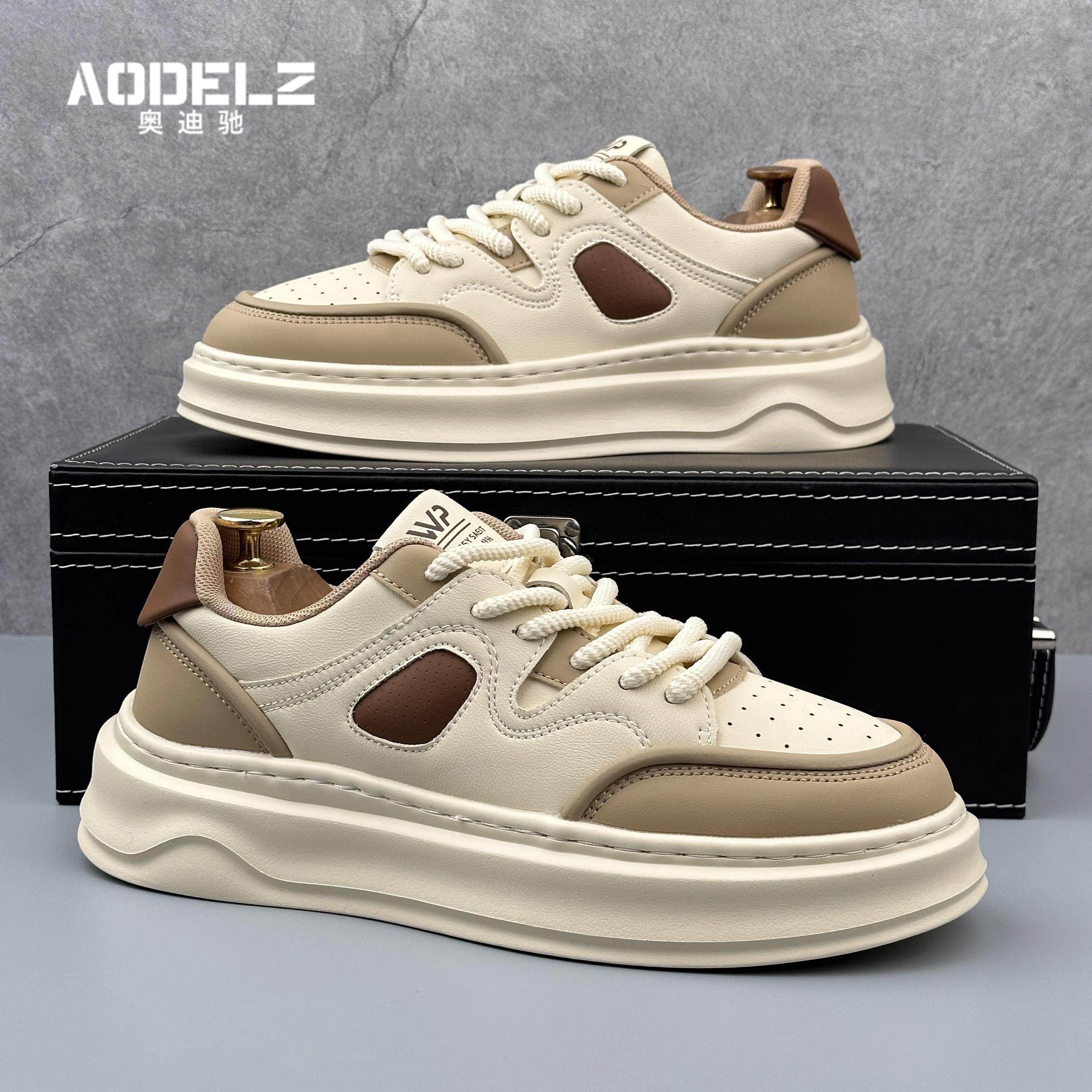 欧洲站休闲鞋男2025新款冬季潮流简约时尚百搭厚底增高运动板鞋男