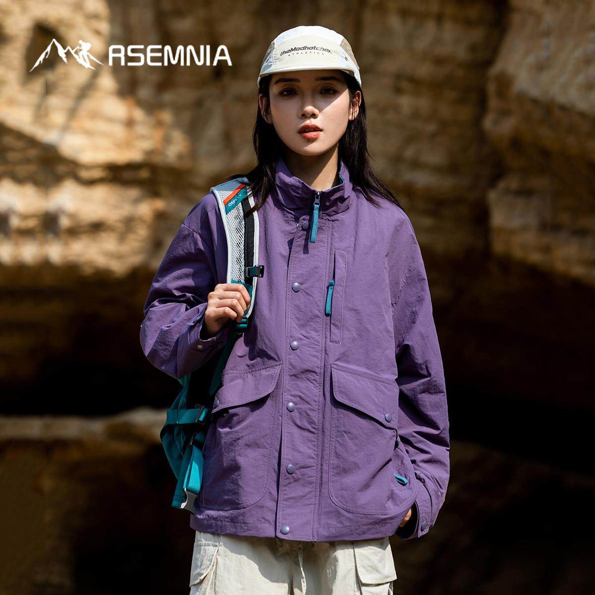 Rsemnia日系复古宽松立领外套秋款多口袋防泼水夹克男女同款,女装/女士精品,短外套,淘宝优惠券,粉丝福利购,淘宝优惠卷