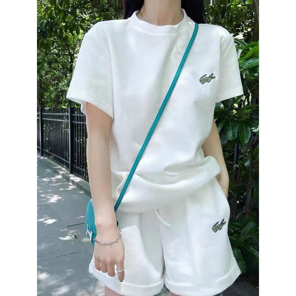 SUPDORX休闲运动套装女夏季2025新款宽松短袖T恤短裤跑步两件时尚