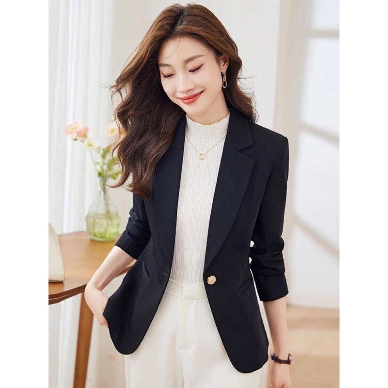 SPYB西装外套女春秋新款季气质修身小个子休闲设计感别致西服上衣