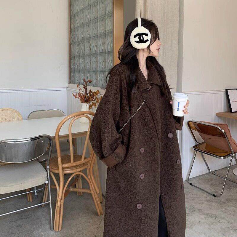 SPYB时尚气质赫本风衣女秋冬新款中长版加厚宽松百搭大尺码外套