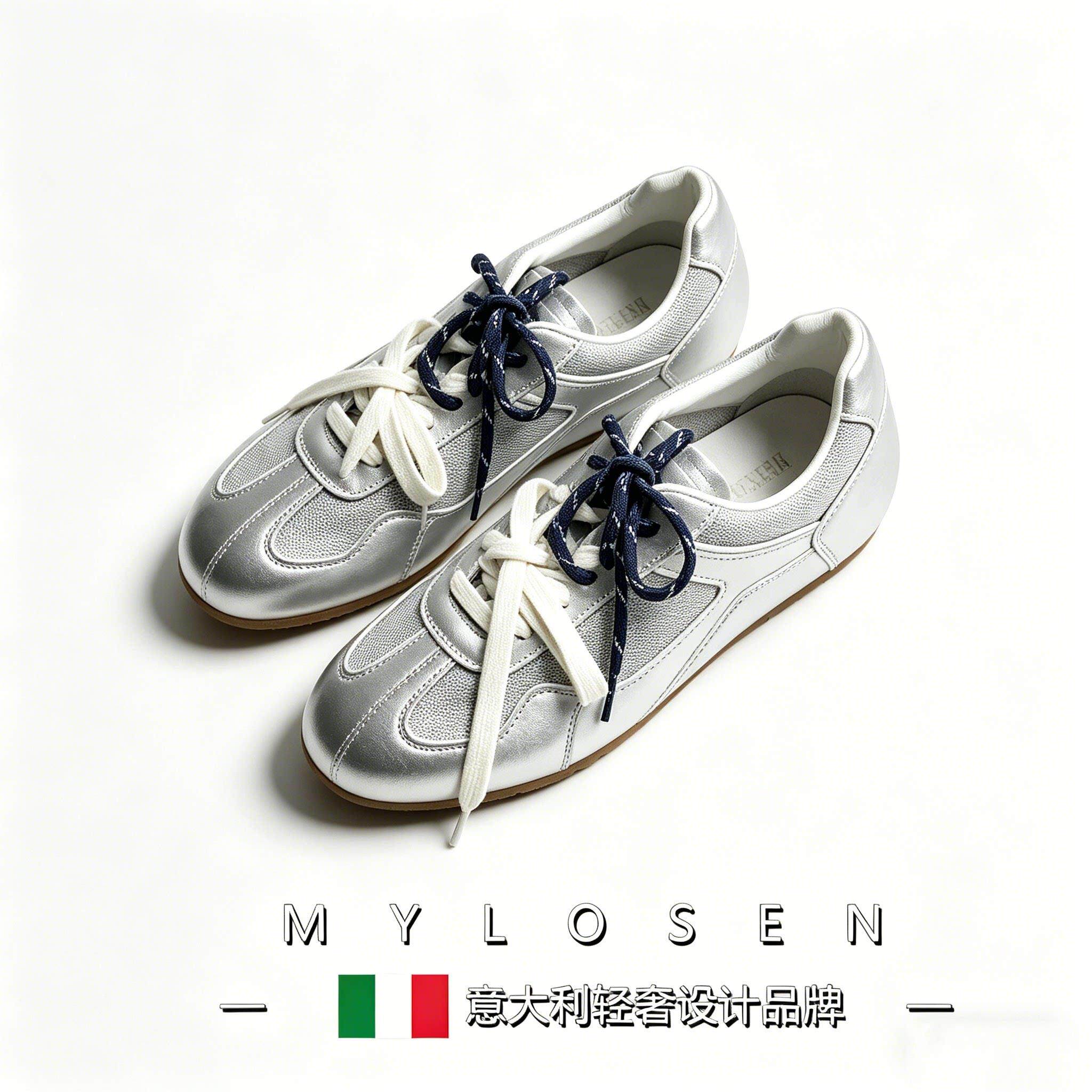 Mylosen 2026春夏季新款女士休闲鞋内增高德训鞋女百搭阿甘运动鞋