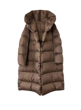 LILY MOST2025新款白鸭绒羽绒服女长款过膝连帽巨轻盈宽松冬外套