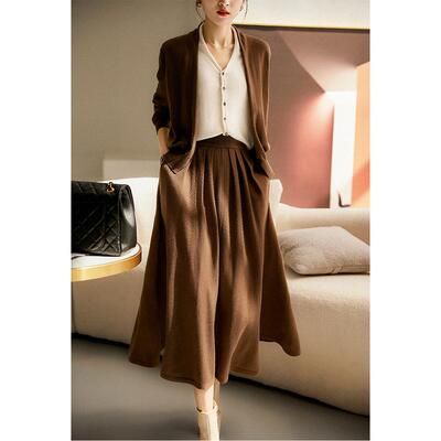 JOERICOR 像深邃的夜空一样迷人 羊毛假两件针织套装