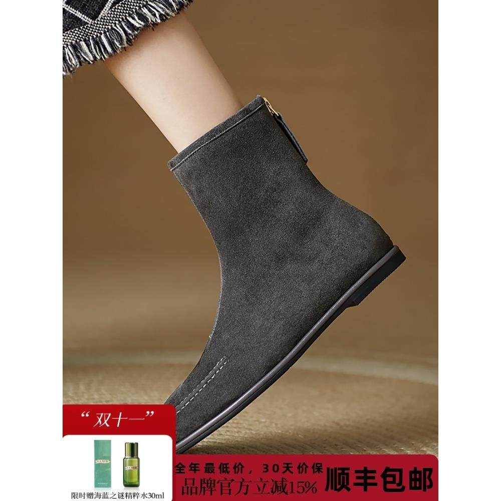 STXT马丁鞋女2025秋季新款内增高5公分覆古英伦风百搭真皮短靴,女鞋,马丁靴,淘宝优惠券,粉丝福利购,淘宝优惠卷