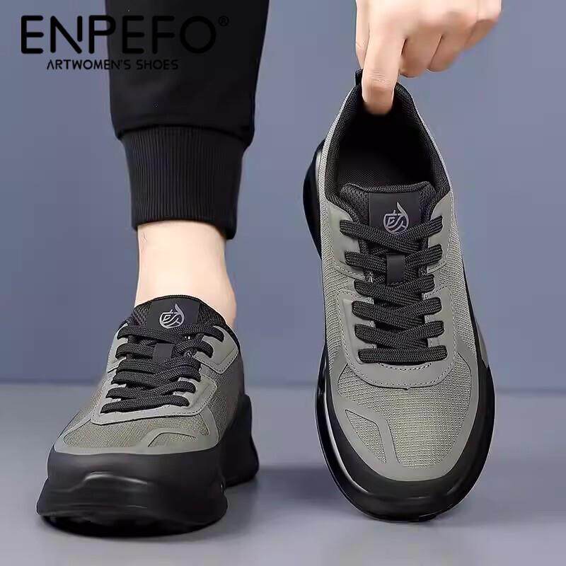 法国ENPEFO男鞋2026新款夏季透气厚底运动休闲鞋减震轻便跑步鞋