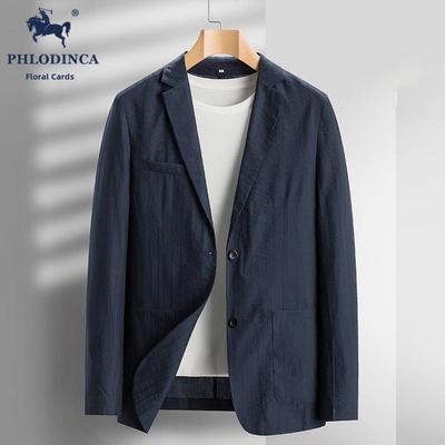 PHLODINCA 春秋款休闲西服上衣男高级感超薄冰丝防晒便服单西潮