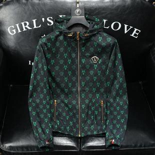 BellerLee 欧洲站美人头像满印花色夹克外套男时尚潮流休闲茄克