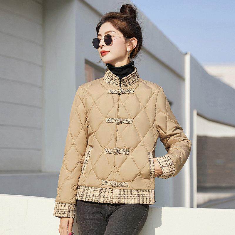 Lusam 妈妈款羽绒服女2025短款洋气轻薄棉袄小香风外套中老年秋冬