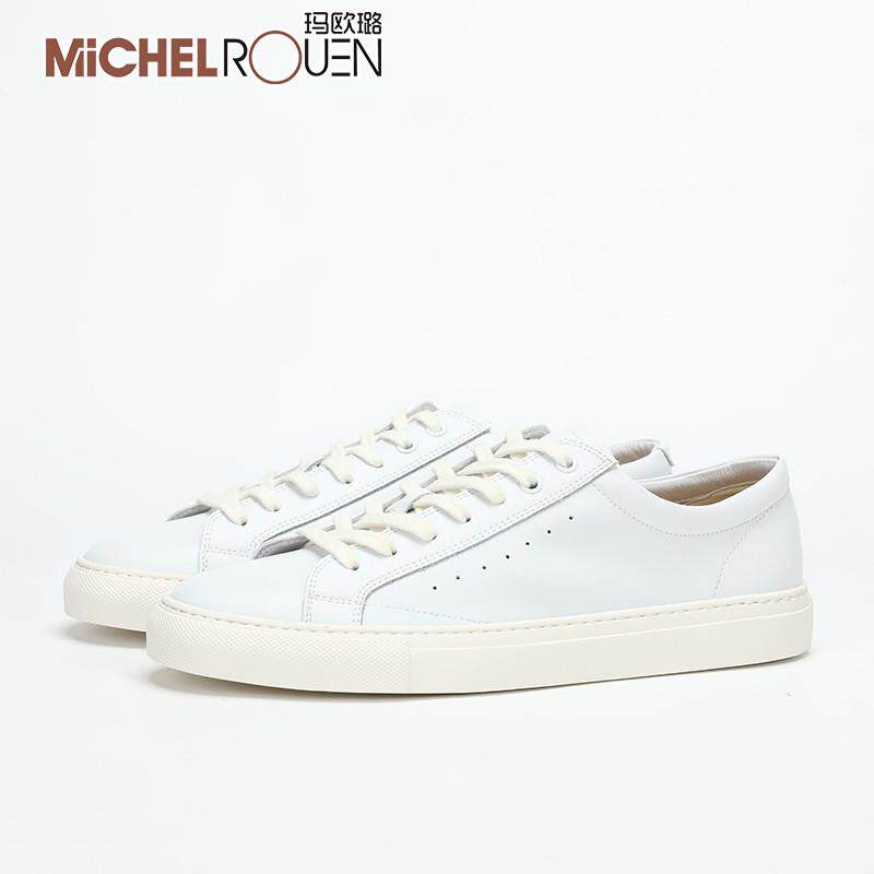 玛欧璐高端奢侈男鞋潮牌高级感真皮情侣小白鞋透气平底鞋休闲板鞋