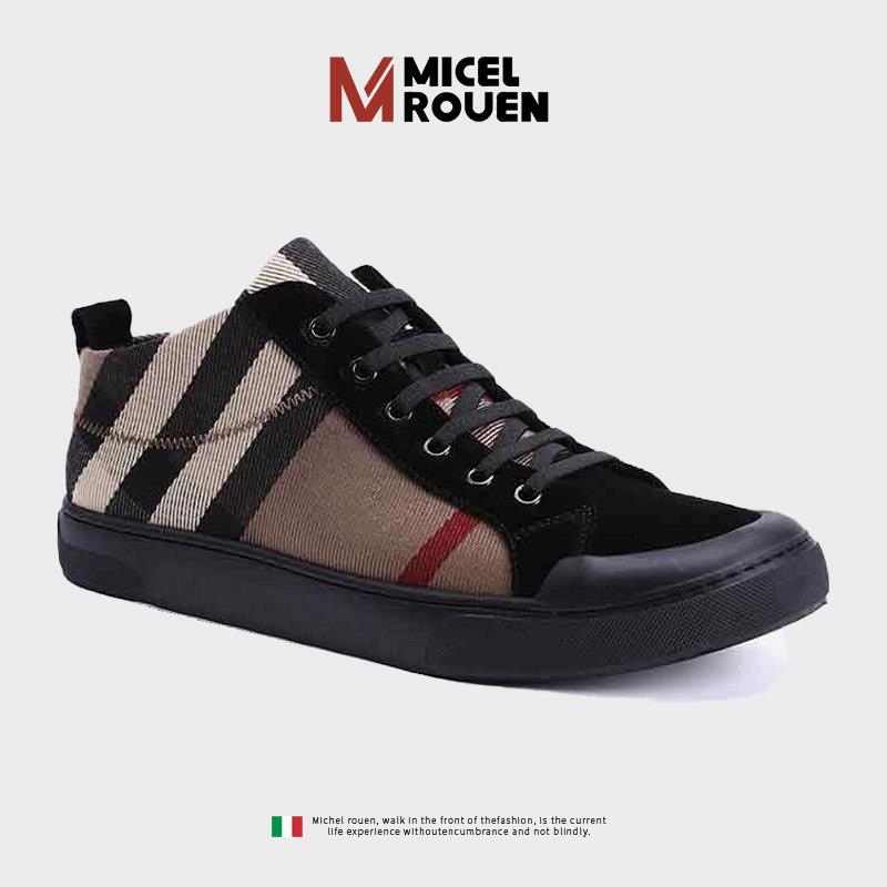 MICHEL ROUEN高端轻奢正品男鞋欧洲站进口真皮高筒休闲 鞋男百搭