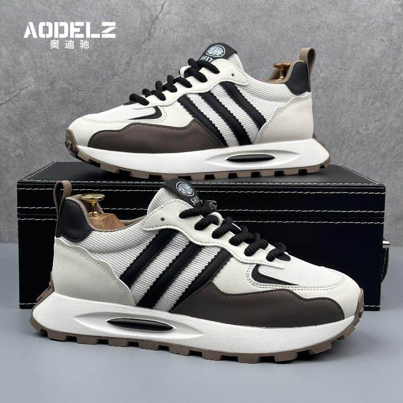 欧洲站阿甘鞋男2025冬季新款潮牌真皮百搭透气软底增高运动休闲鞋