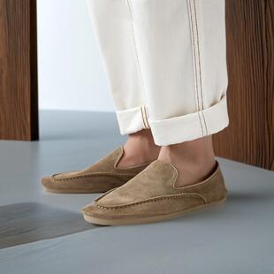 流行男鞋透气磨砂豆豆鞋男真皮韩版休闲皮鞋一脚蹬懒人鞋软底鞋