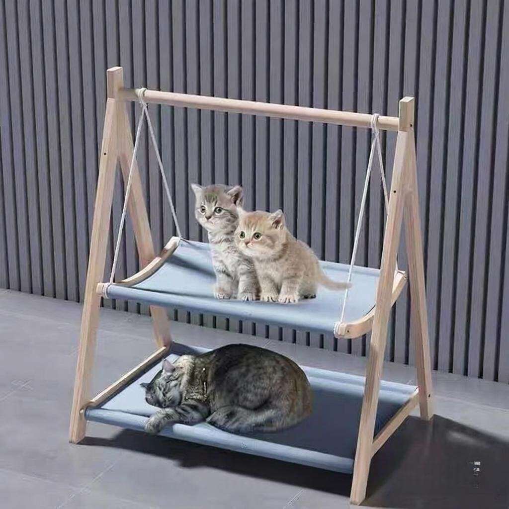 木制猫吊床木制猫窝悬挂式宠物摇床猫摇篮猫猫吊床宠物床猫架