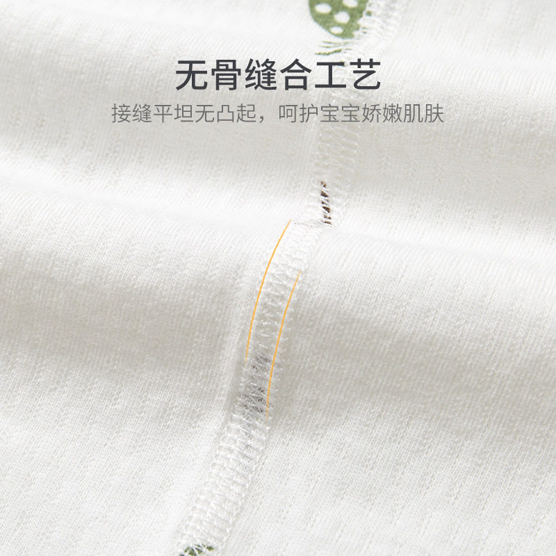 纯棉无骨宝宝空调服套装夏季薄款两件套男女童分体婴幼儿衣服可爱