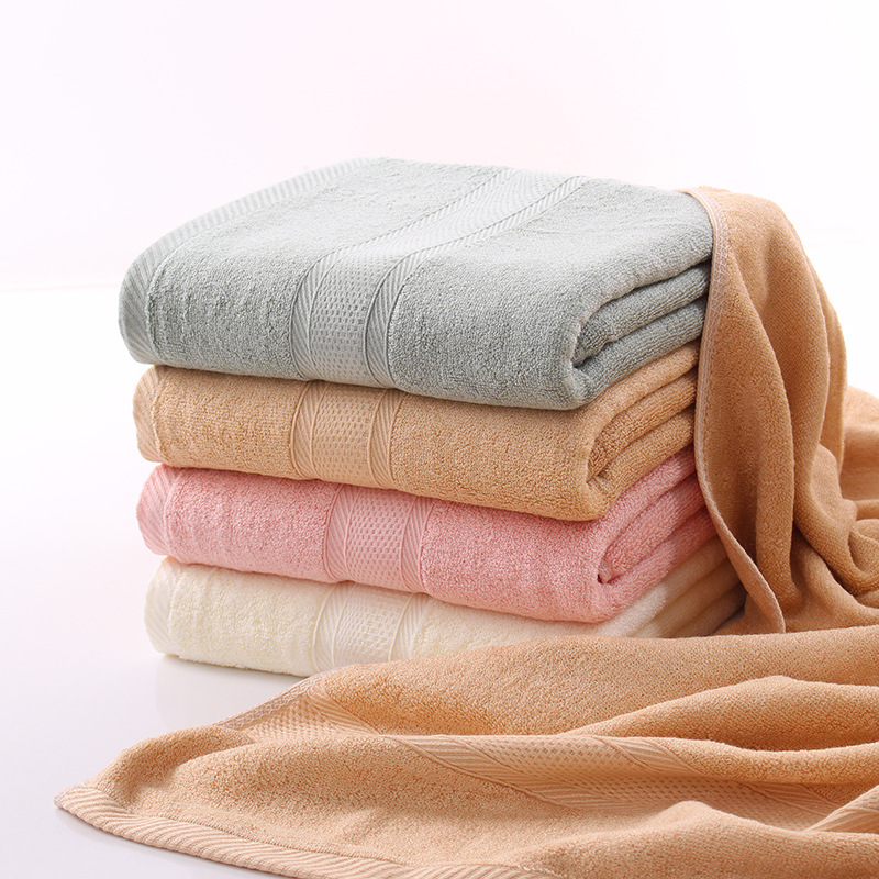 素色大浴巾 柔软吸水竹炭抹胸家用成人礼品加厚竹纤维浴巾