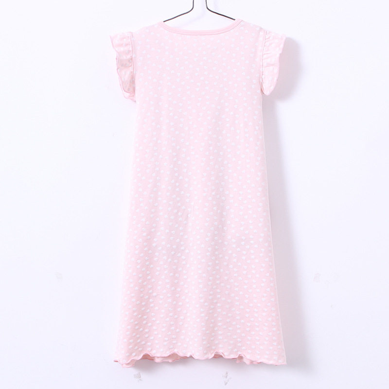 女童短袖睡裙夏棉质爸妈亲夏女宝宝公主裙子儿童家居服夏季款
