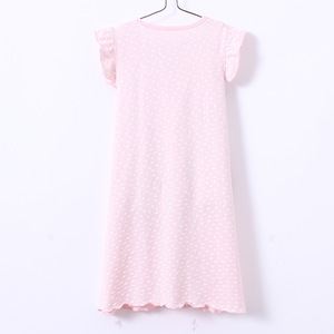 女童短袖睡裙夏棉质爸妈亲夏女宝宝公主裙子儿童家居服夏季款