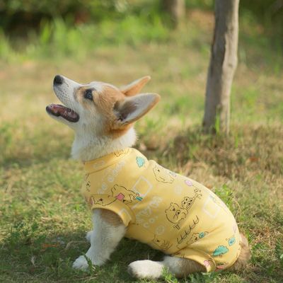 狗狗家居服睡衣宠物四脚背心新款狗狗春秋衣服柯基比熊加厚保暖衣