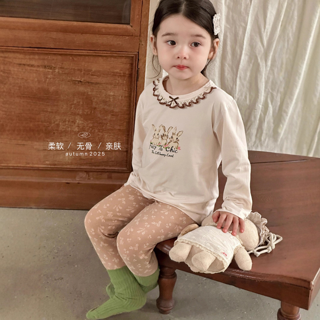 宝宝秋衣秋裤套装2025新款纯棉儿童保暖内衣男童女孩莱卡棉家居服