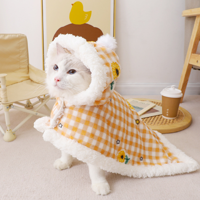 猫咪披风斗篷秋冬季盖毯毛毯小猫睡觉小被子布偶蓝猫睡袋宠物睡衣