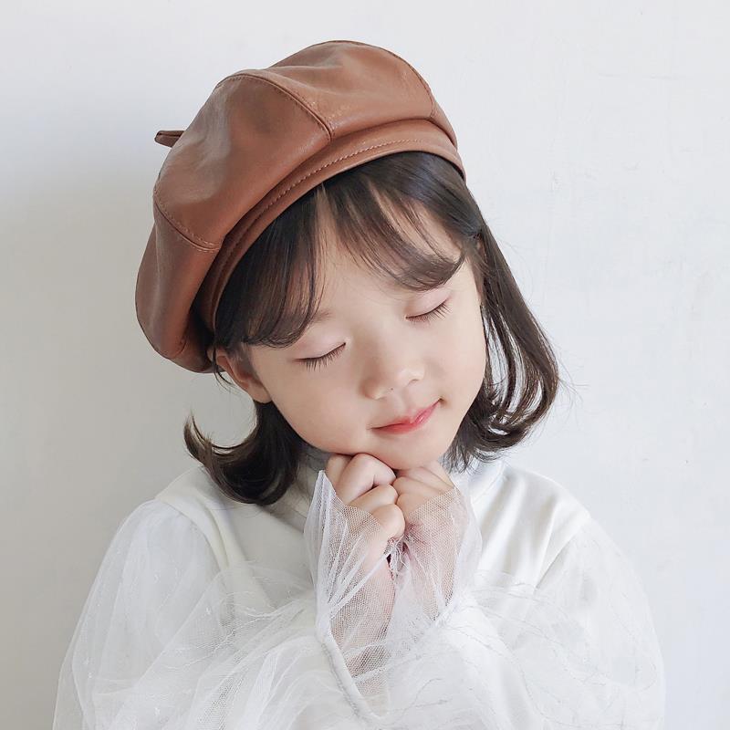 儿童贝雷帽韩系女宝宝设计感小众八角潮ins帽时子童童英子家帽女