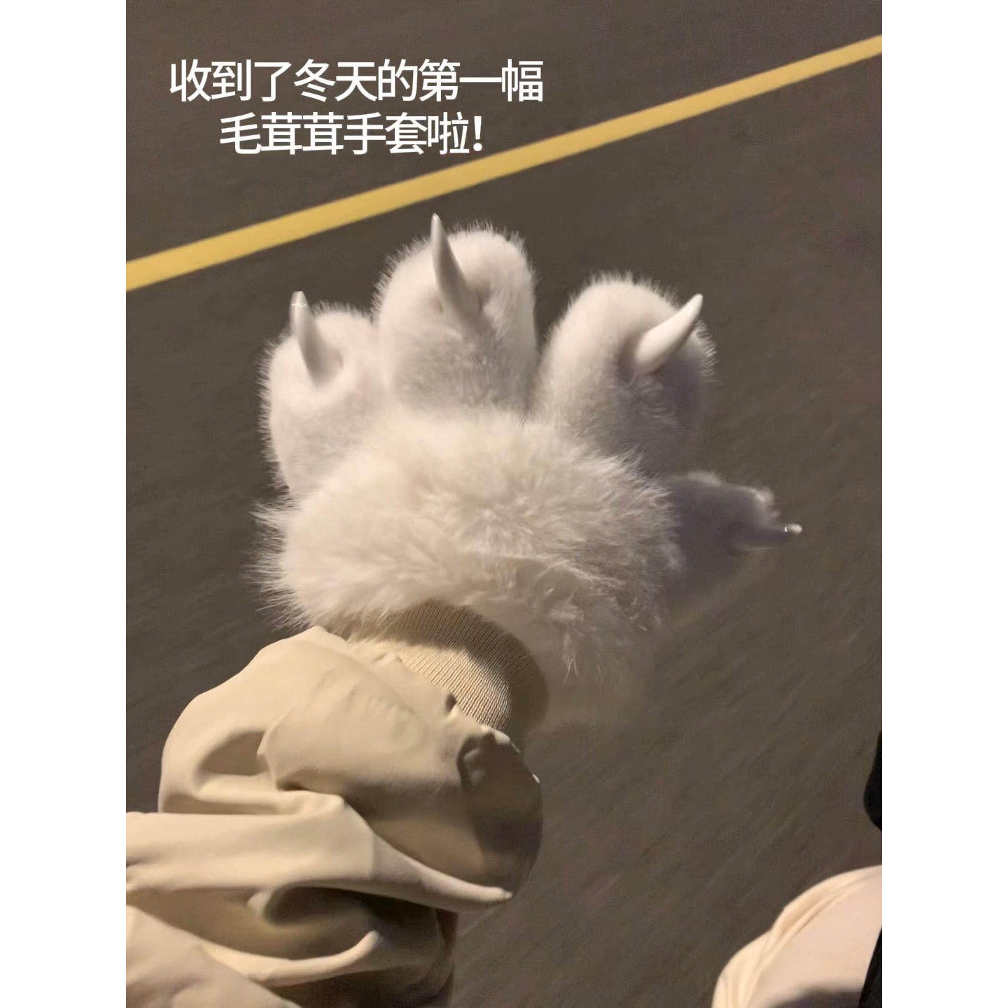 【毛茸茸的猫爪手套呀】喵喵叫保暖彩色猫爪手套漫展指甲毛绒加厚