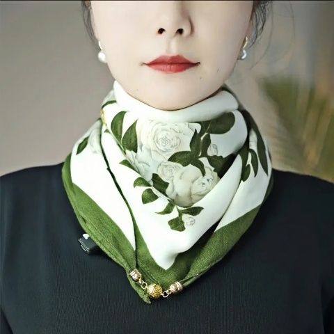 新款65.磁吸扣丝巾女士方