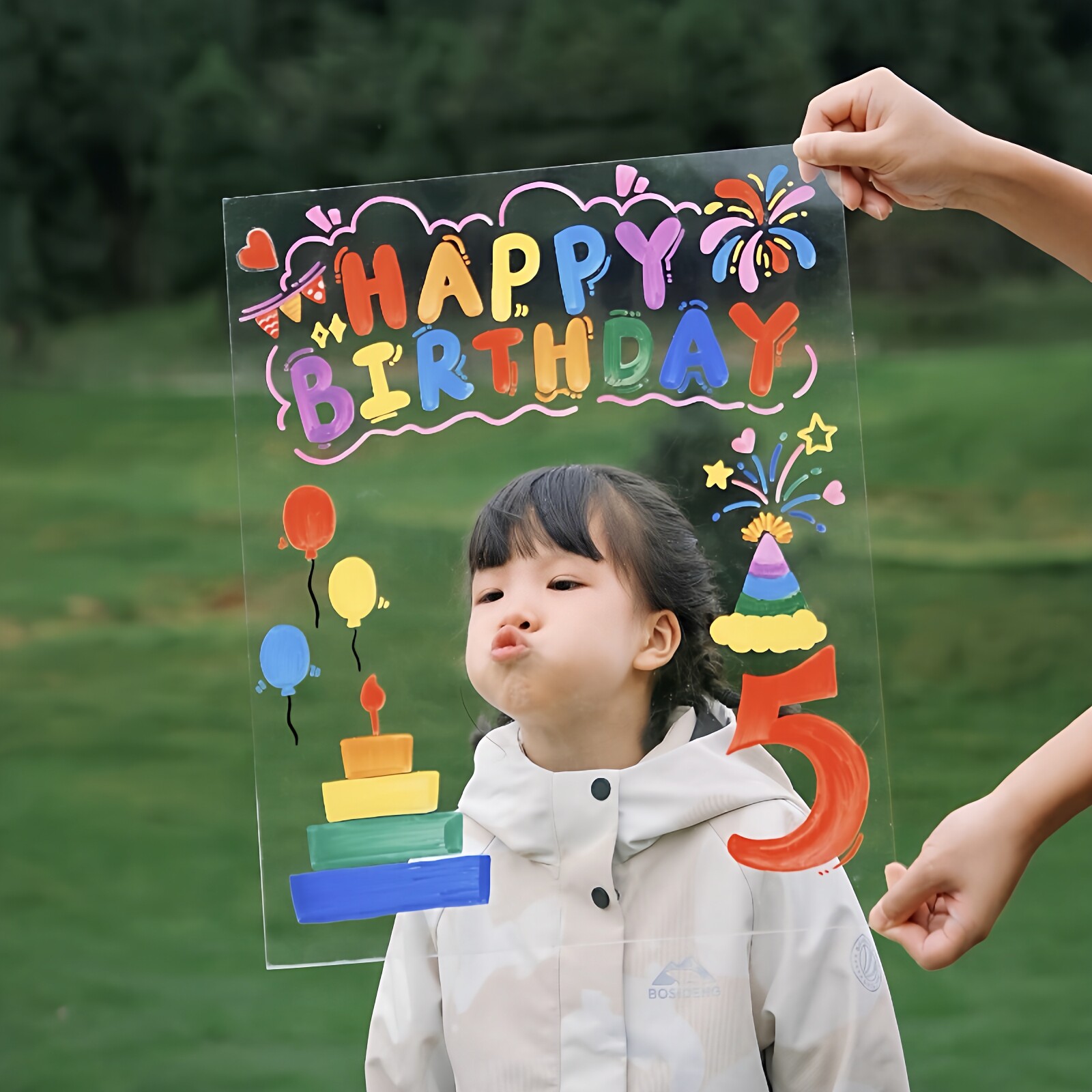 生日拍照相框场景布置装饰道具国庆出游男女孩出片diy亚克力画框