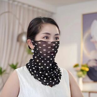 新款韩版女士围巾口罩时尚百搭全脸护颈脖套薄款纱巾夏天防晒面罩