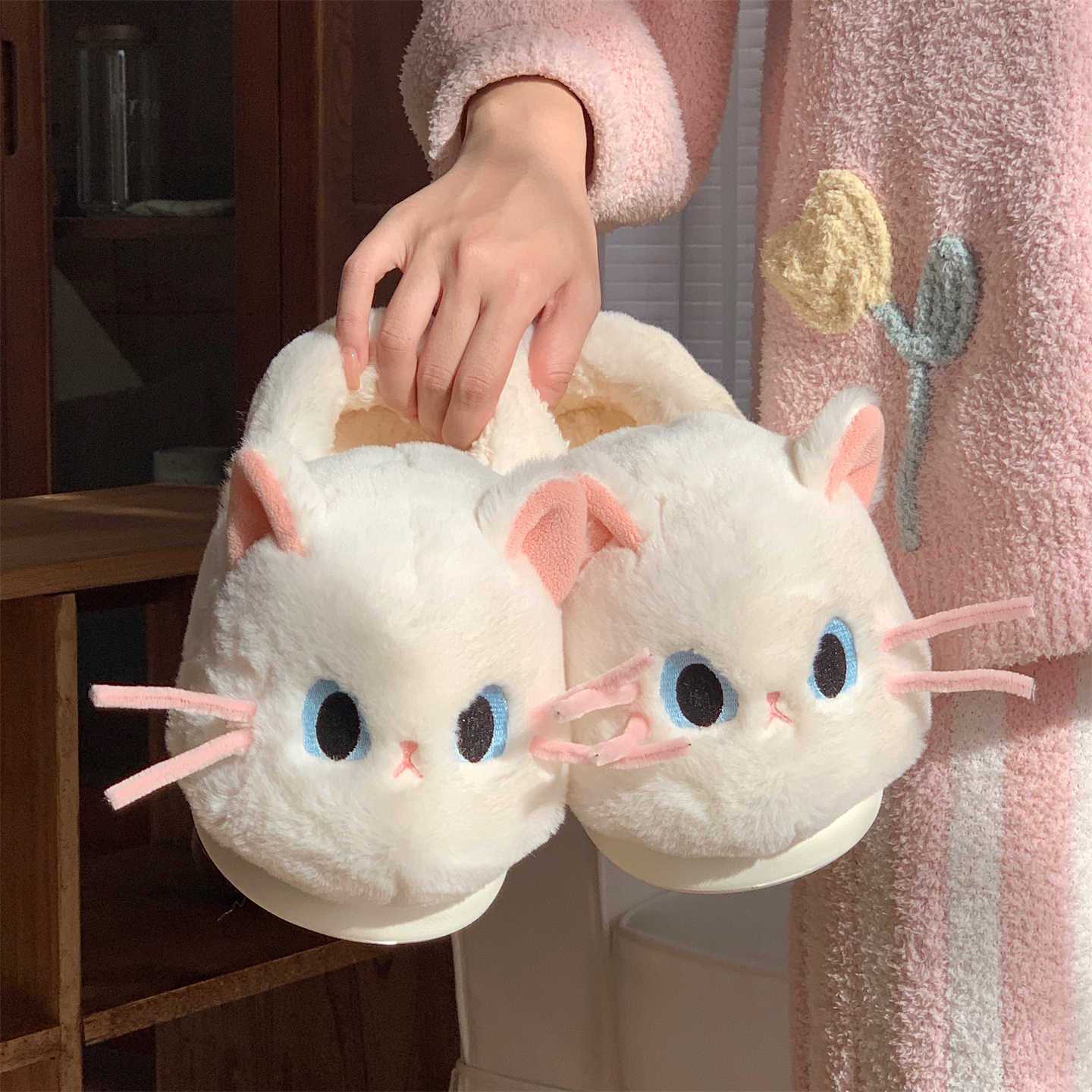 高颜值软萌小猫包跟棉拖