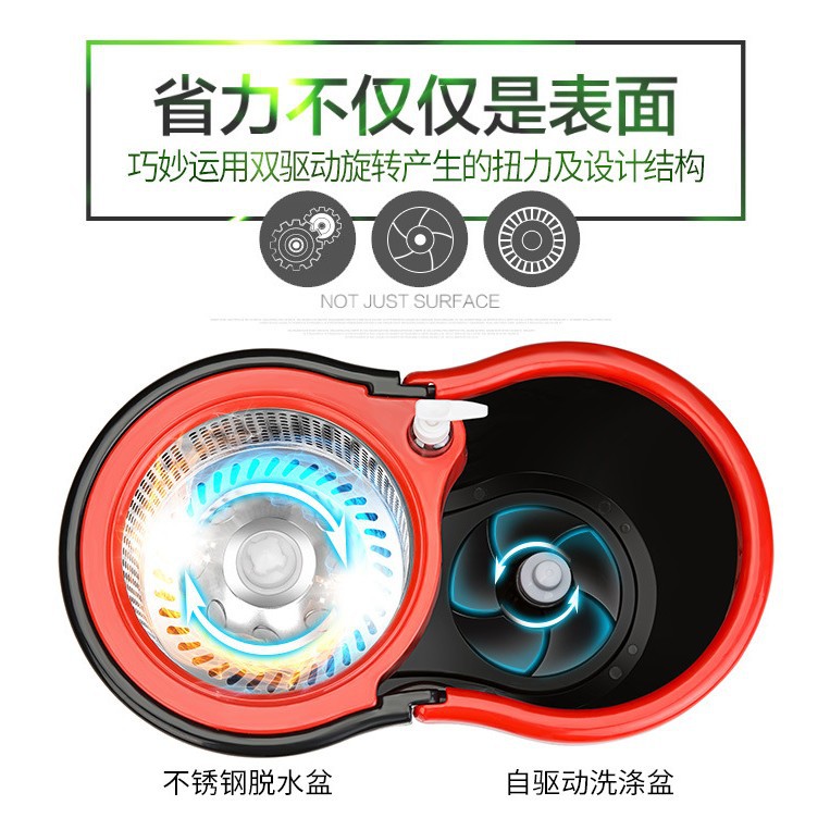 省力懒人旋转拖把家用免