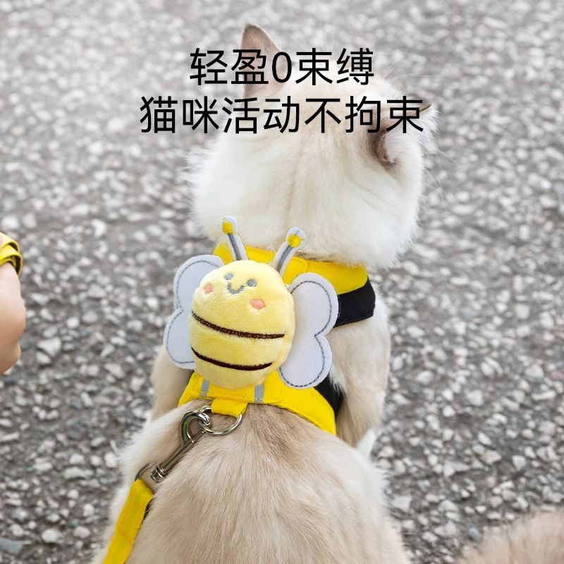 猫咪牵引绳防挣脱外出专用遛猫绳溜猫链子狗狗胸背带网红猫猫绳子