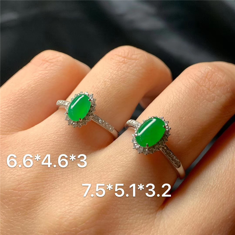 翠驰阁镶嵌加工定制 戒托18k空托 小清新蛋面款式戒指