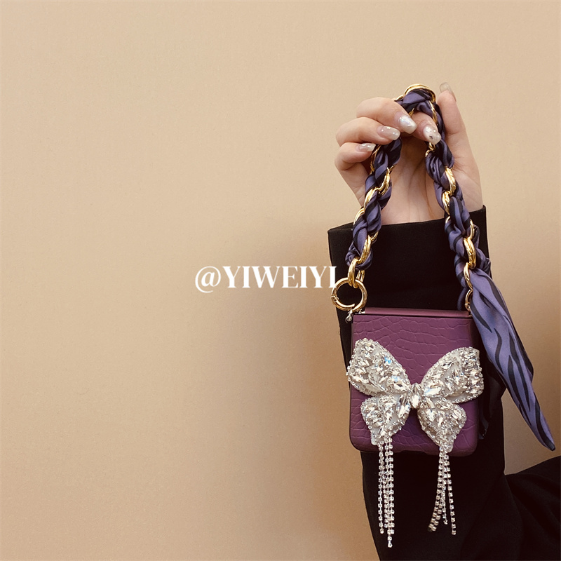 华为折叠奢华闪钻丝巾防摔手机壳