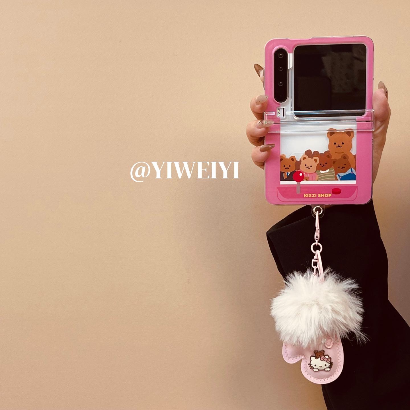 适用于华为手机壳折叠屏毛绒挂件