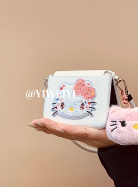 依维意 适用于小米mixflip2手机壳pocket2简约白色折叠屏zflip5毛绒可爱kt猫轻奢鳄鱼纹novaflip公仔kt挂件