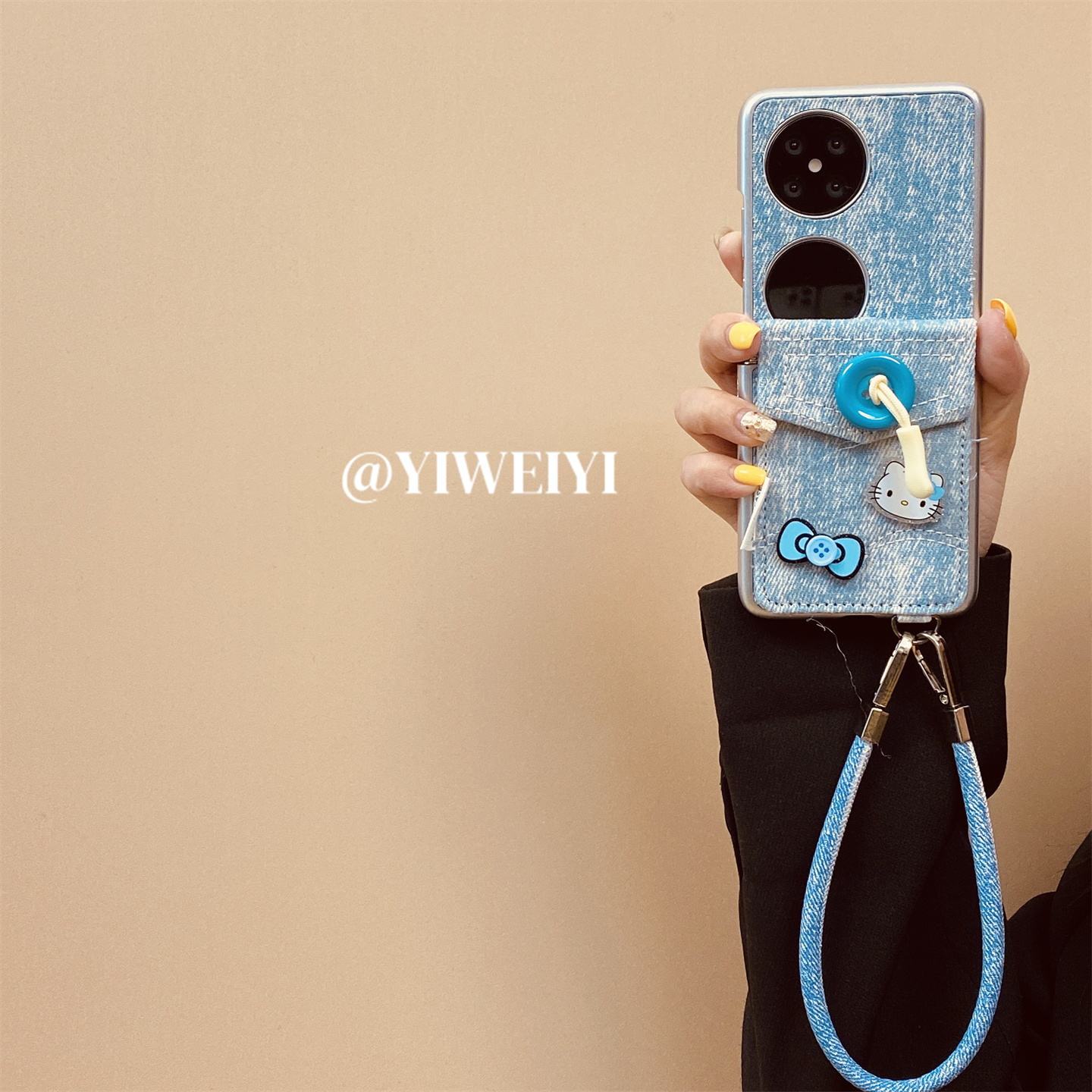 适用于华为折叠牛仔卡包手机壳