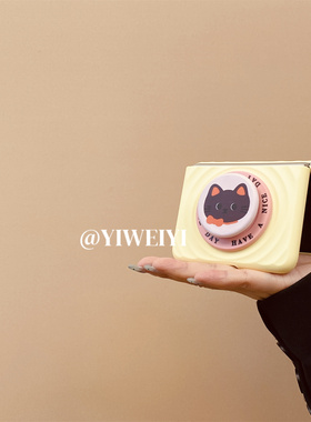 依维意 适用于华为PuraX折叠手机壳Pocket2黄色波漾水波纹OPPOFindN3Flip可爱小猫磁吸支架新款三星ZFlip5